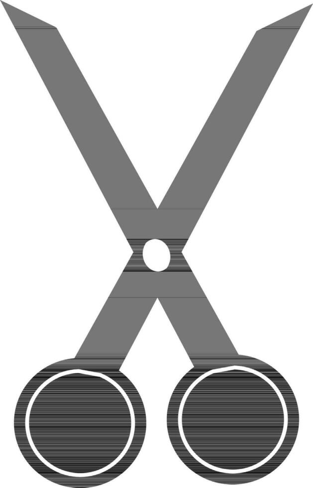 black and white scissor in flat style. vector