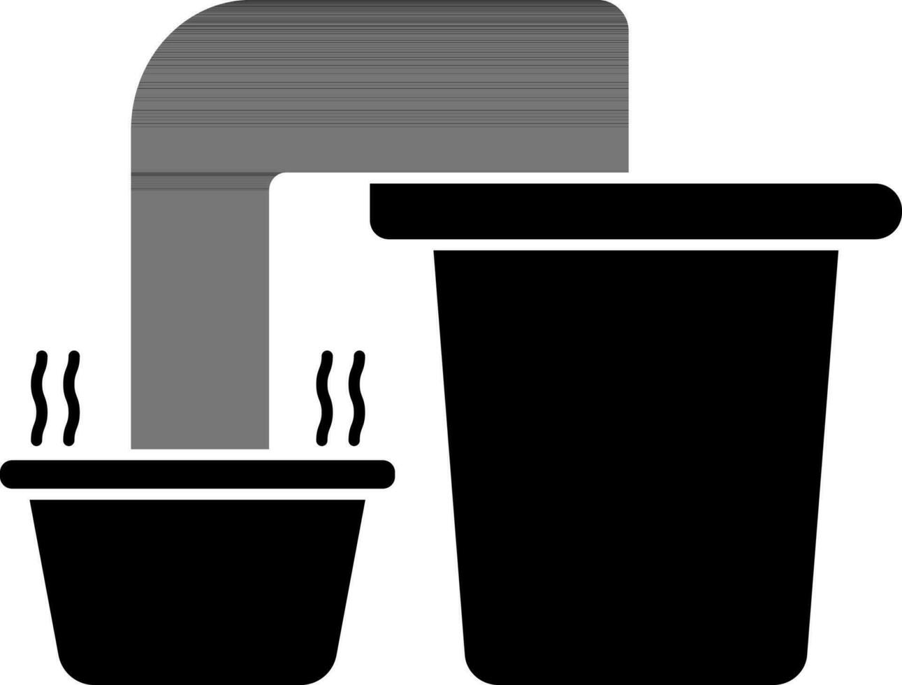 Foot soaking or pedicure glyph icon. vector