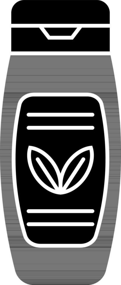 Organic cosmetic bottle glyph icon or symbol. vector