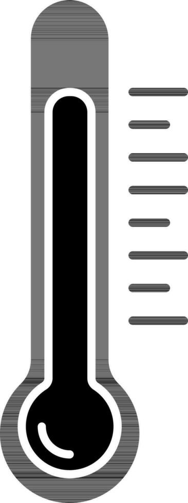 black and white thermometer icon in flat style. vector