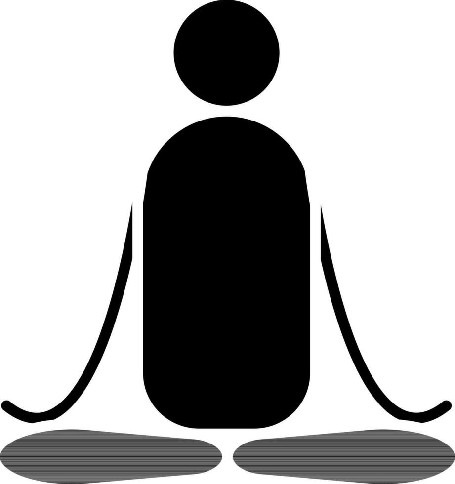 Vector illustration of meditation yoga man icon