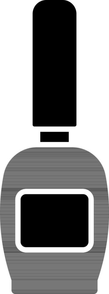 black and white illustration of makeup bottle icon. vector