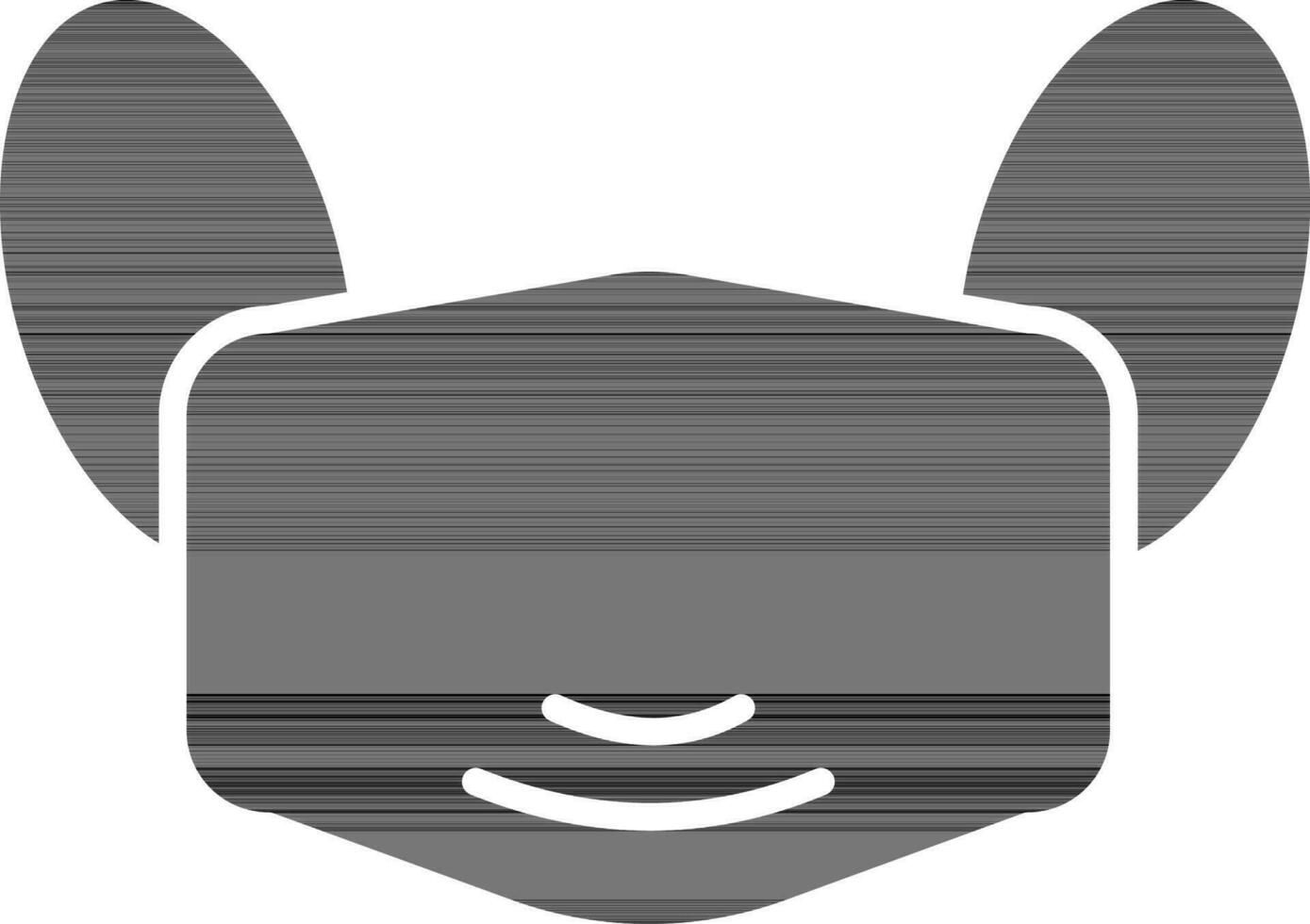 black and white illustration of Medical Mask icon. vector