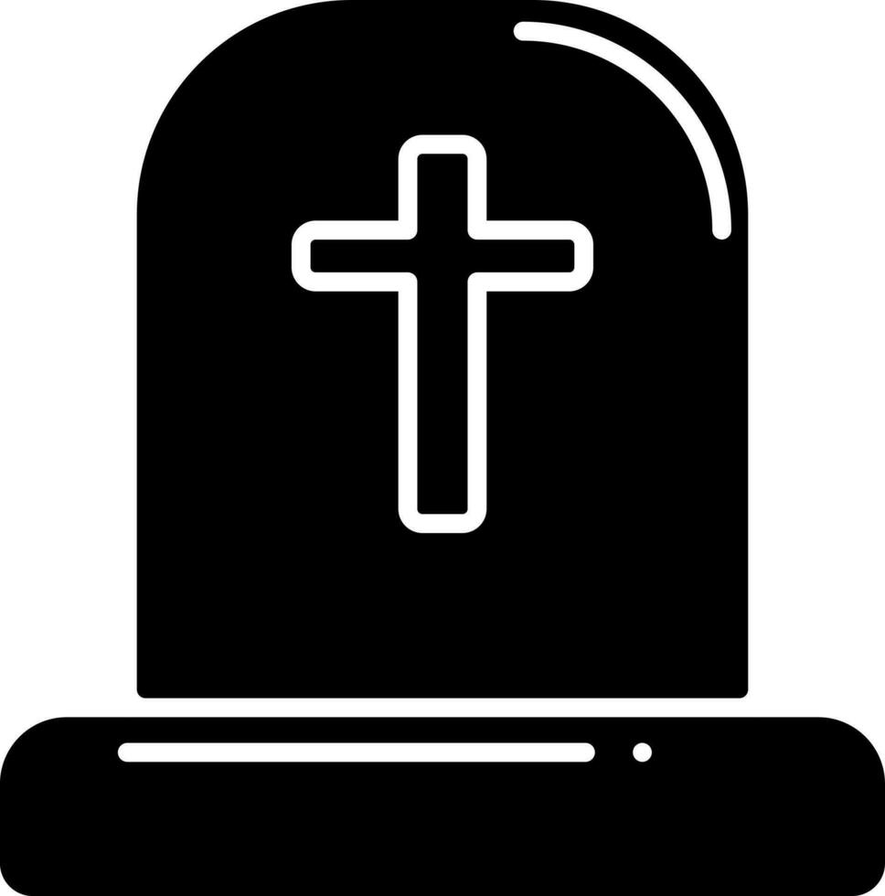 glifo cementerio icono en plano estilo. vector