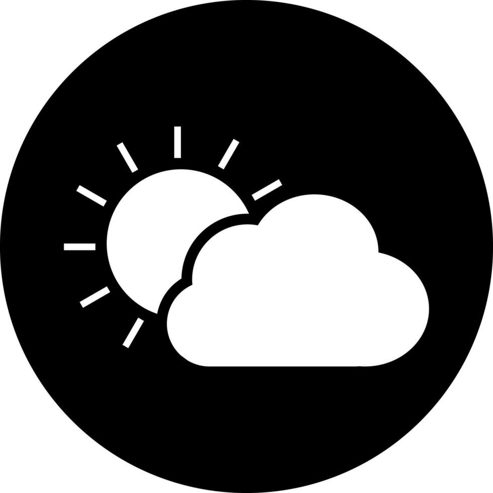 Vector illustration of Cloud with Sun icon.