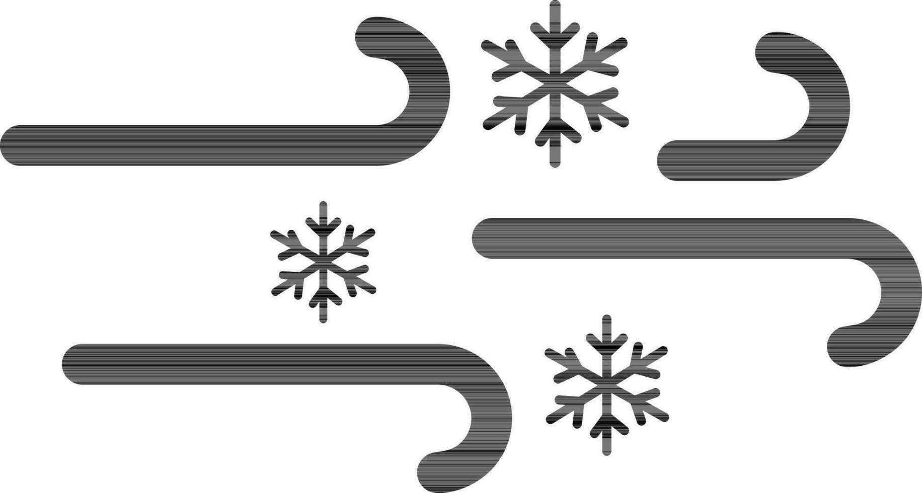 Cold wind icon or symbol in black color. vector