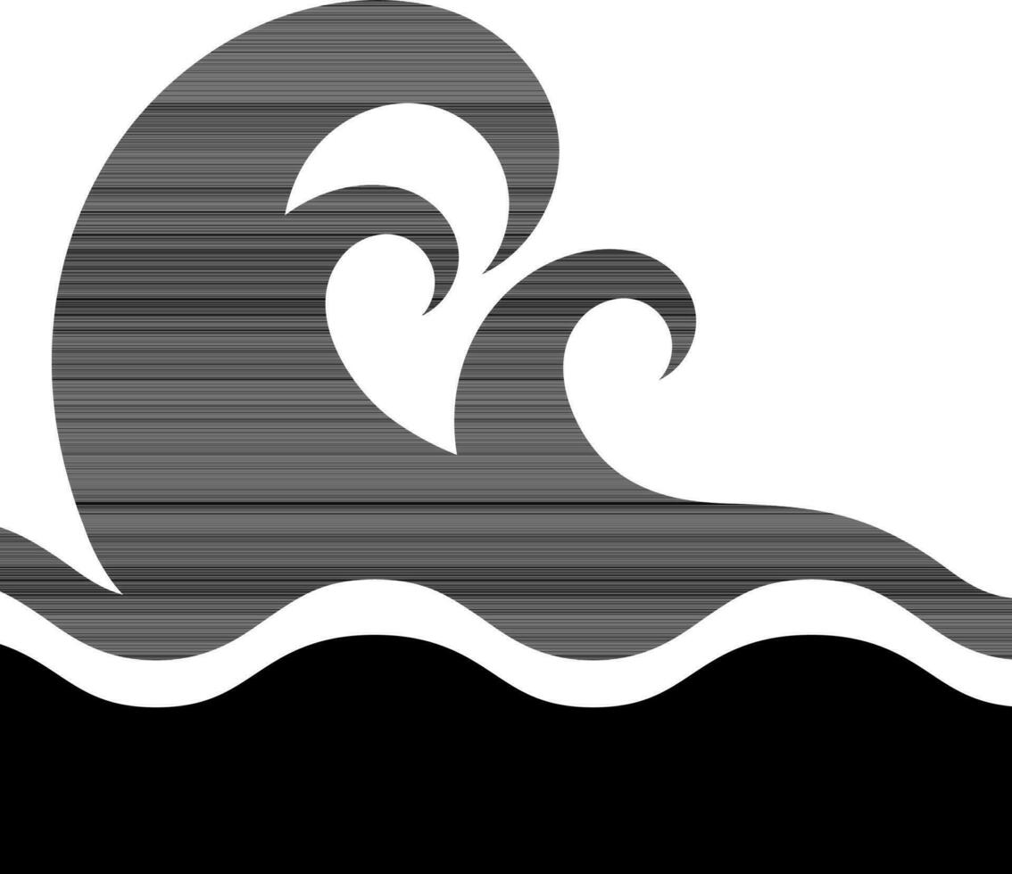 Tsunami or Water Waves glyph icon in flat style. vector