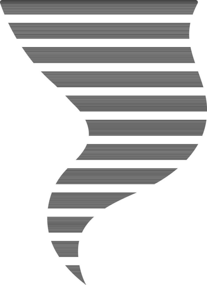 black and white illustration of Tornado icon. vector