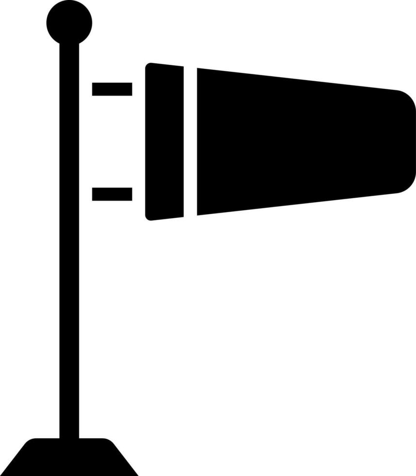 Wind sock glyph icon or symbol. vector