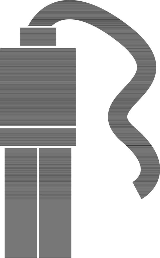 Electronic light bulb, black and white icon. vector