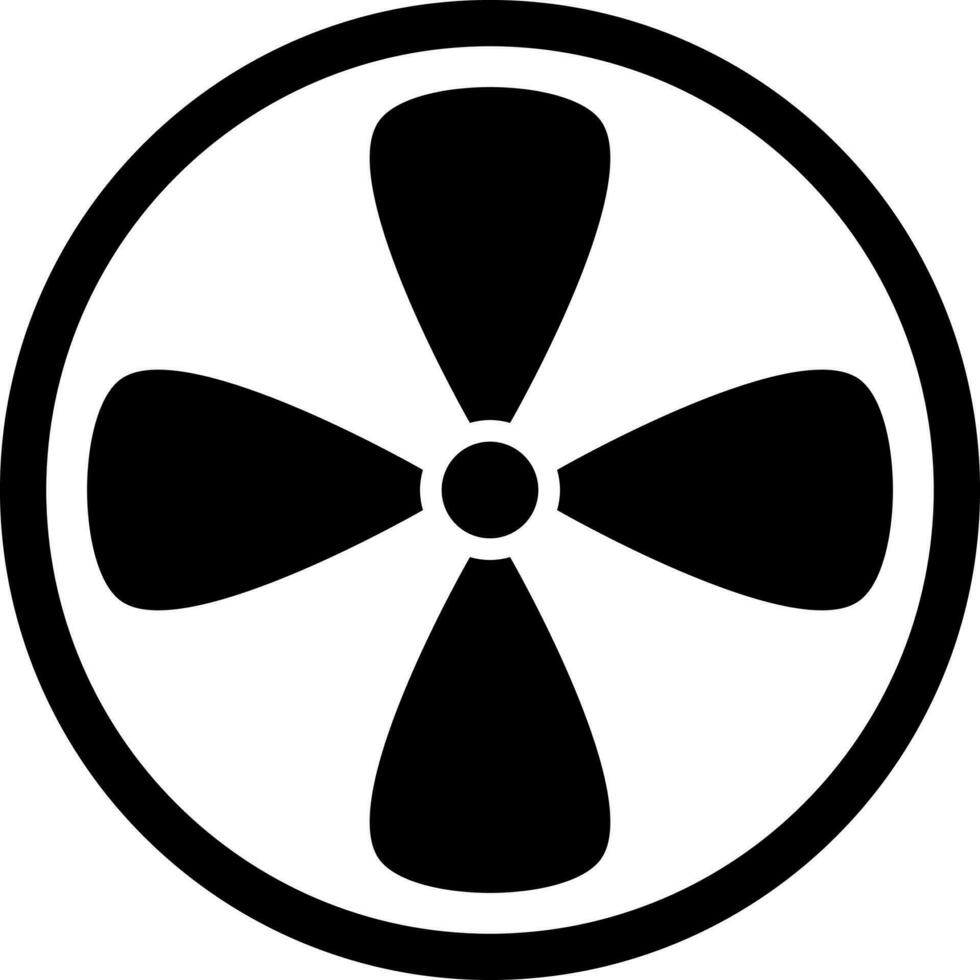 Isolated icon of fan in black and white color. vector