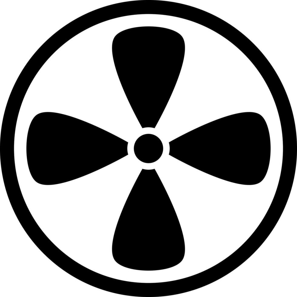 Isolated icon of fan in black and white color. vector