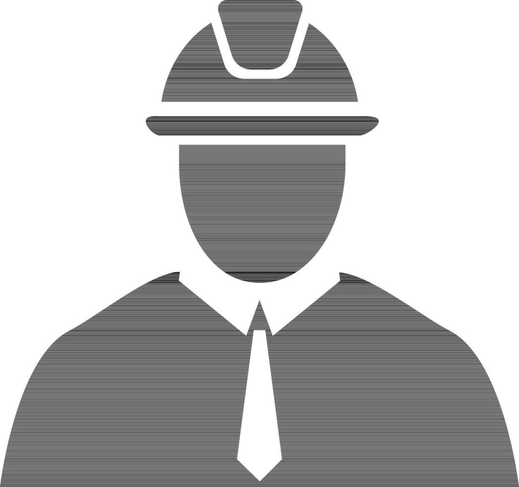 personaje de sin rostro hombre vistiendo ingeniero gorra. vector