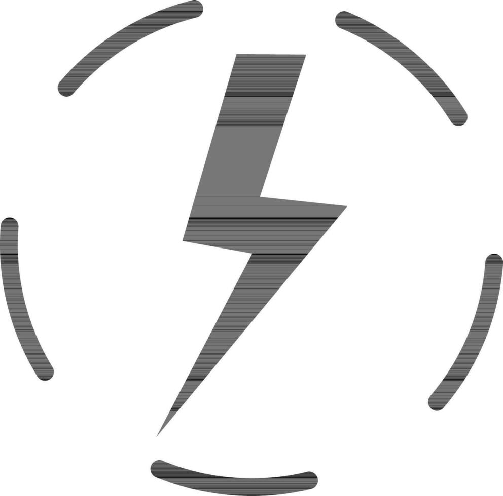 Flat style illustration of lightning in black color. vector