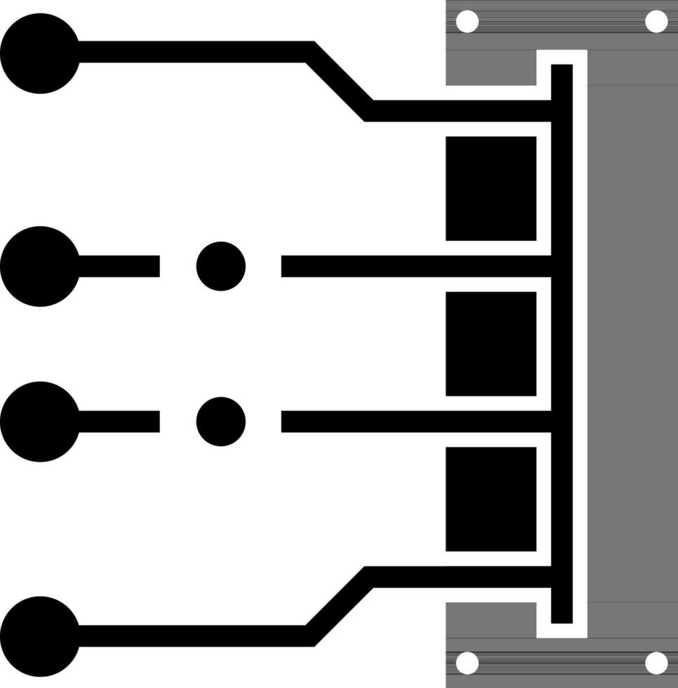 artificial inteligencia en negro y blanco color. vector