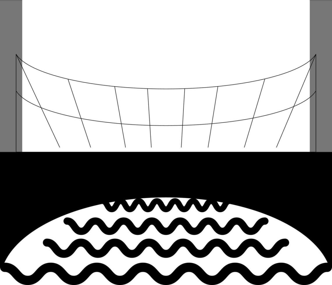 black and white bridge in flat style. vector
