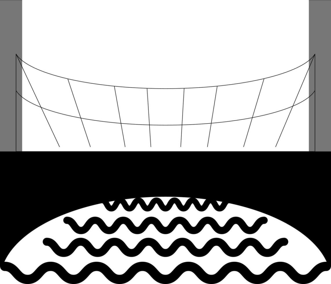 black and white bridge in flat style. vector