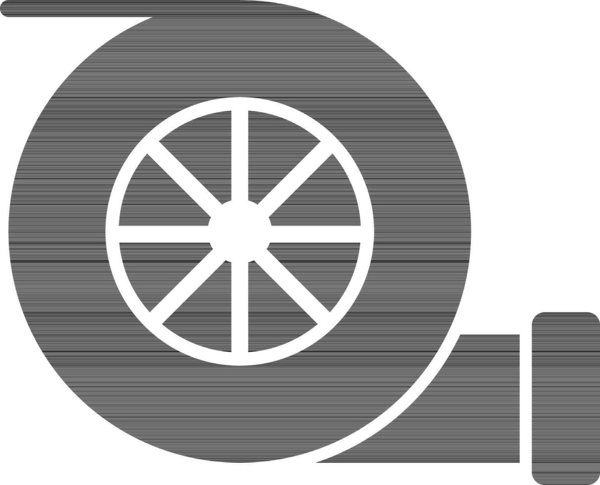 black and white turbocharger in flat style. vector