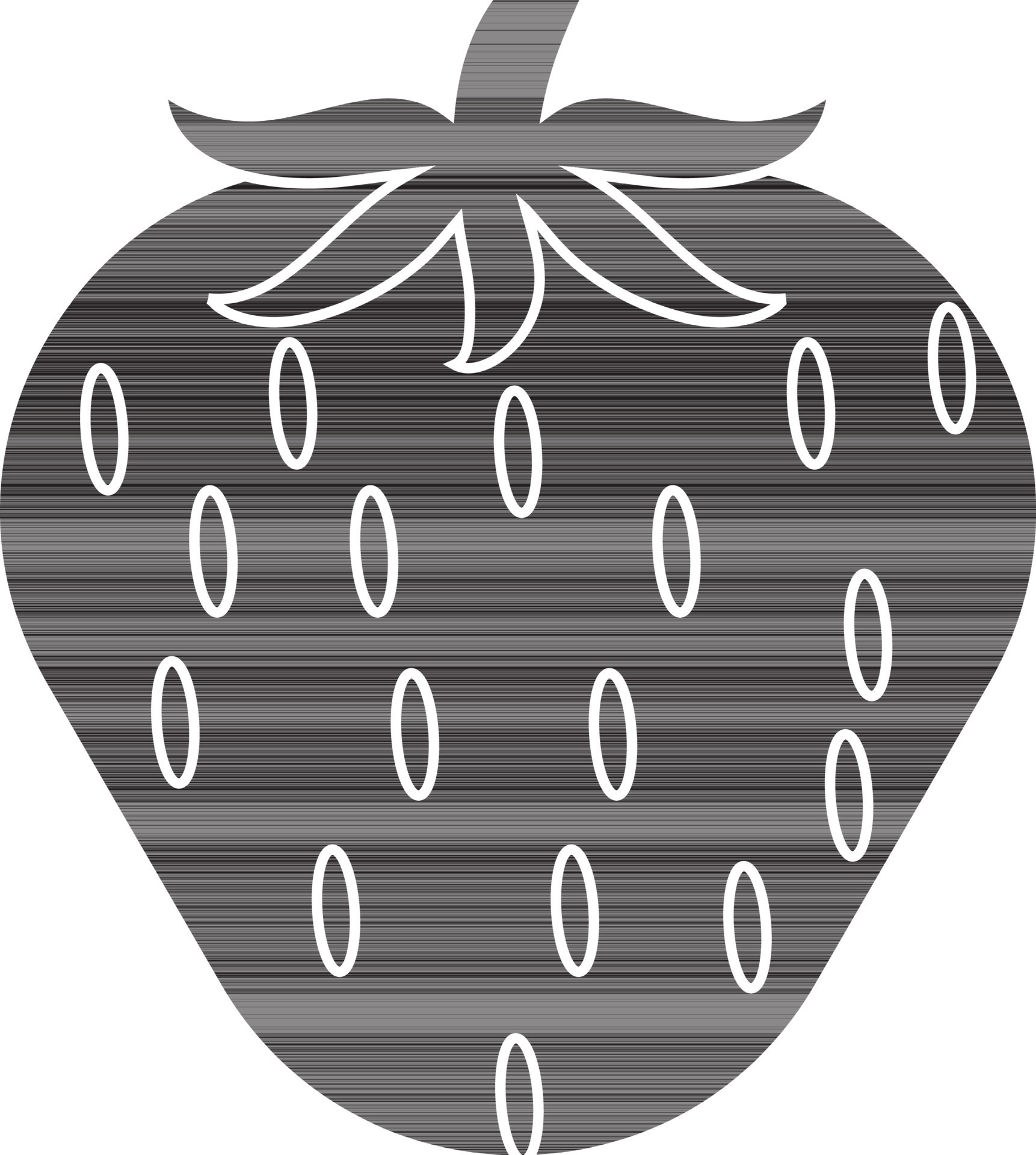 Flat style strawberry in black and white color. 24389286 Vector Art at