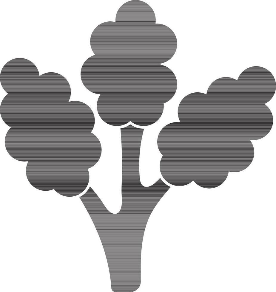 Illustration of a tree in black color. vector