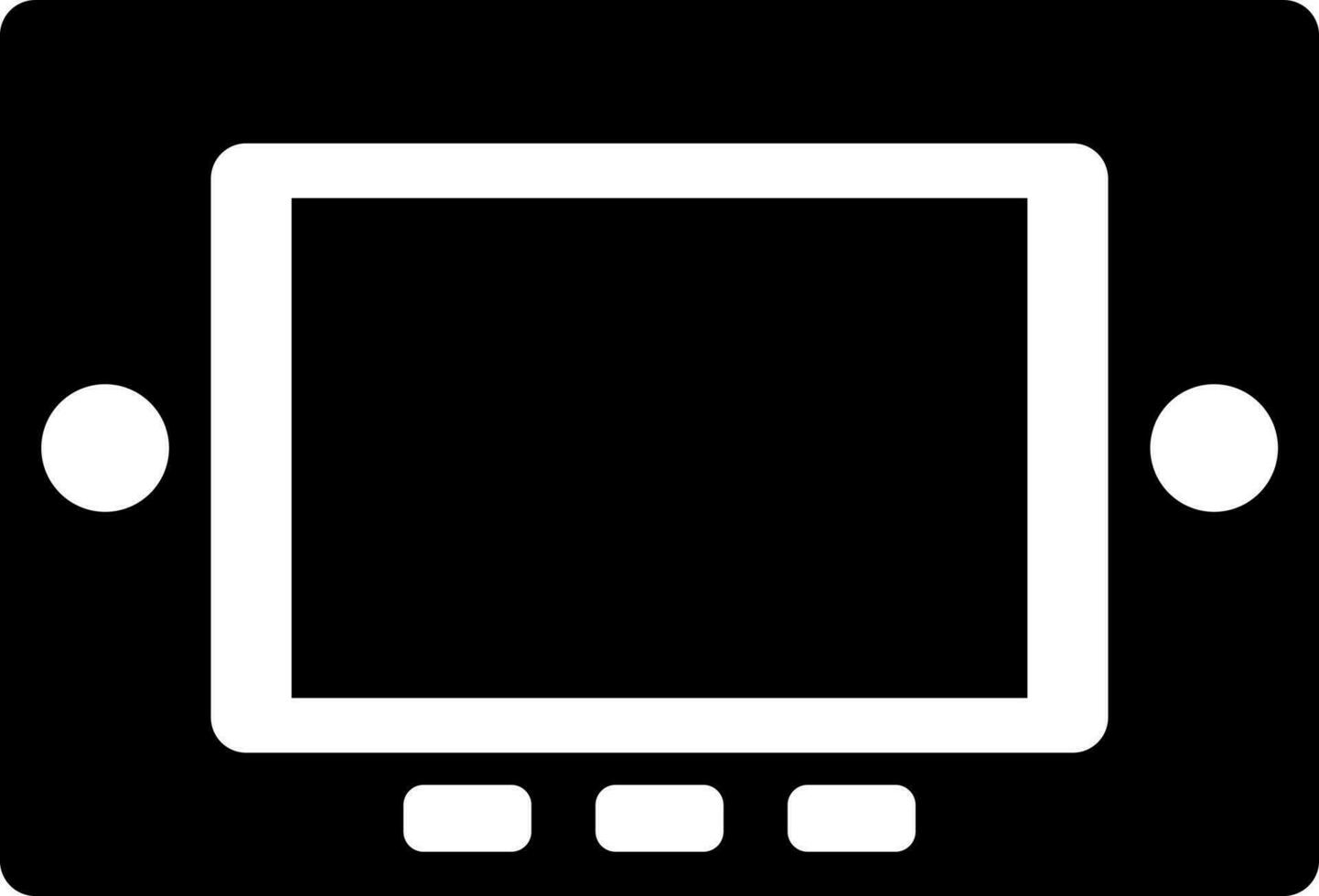 Graphic tablet in black and white color. vector