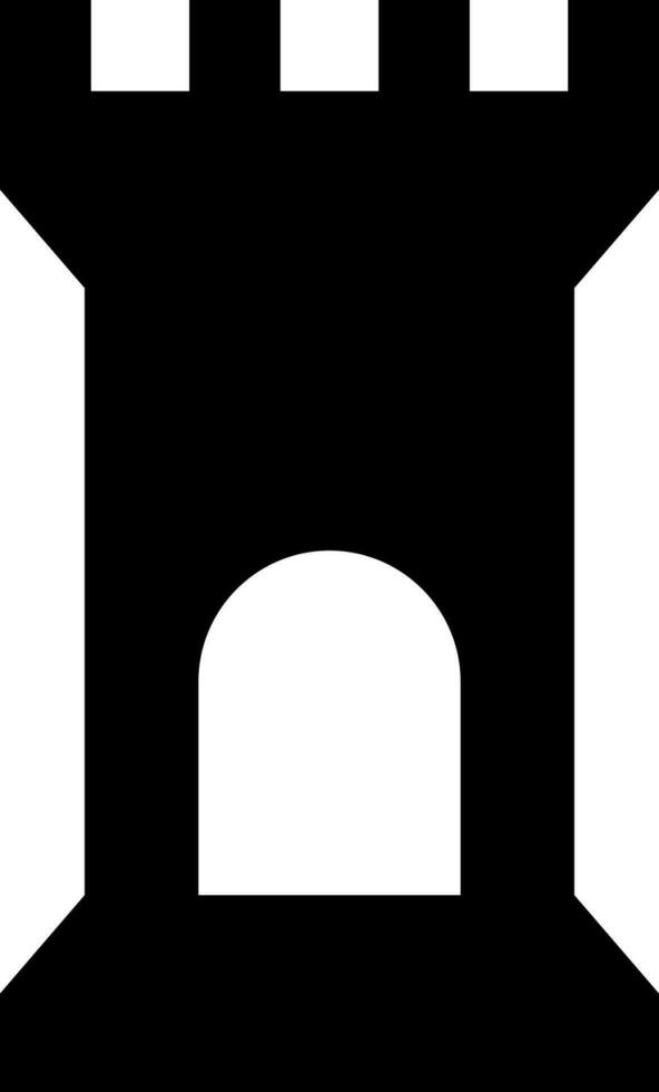 Black and white tower. vector