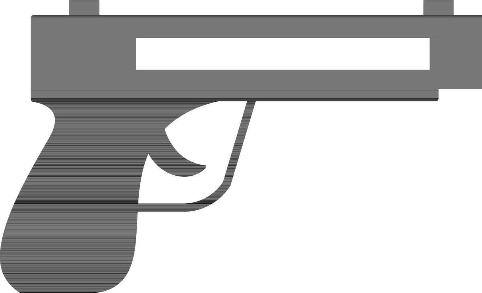 elegante negro y blanco pistola en plano estilo. vector