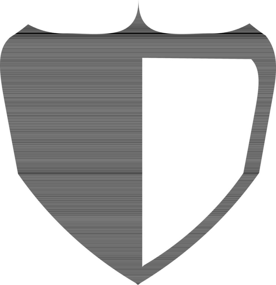 Symbol shield in black and white color. vector