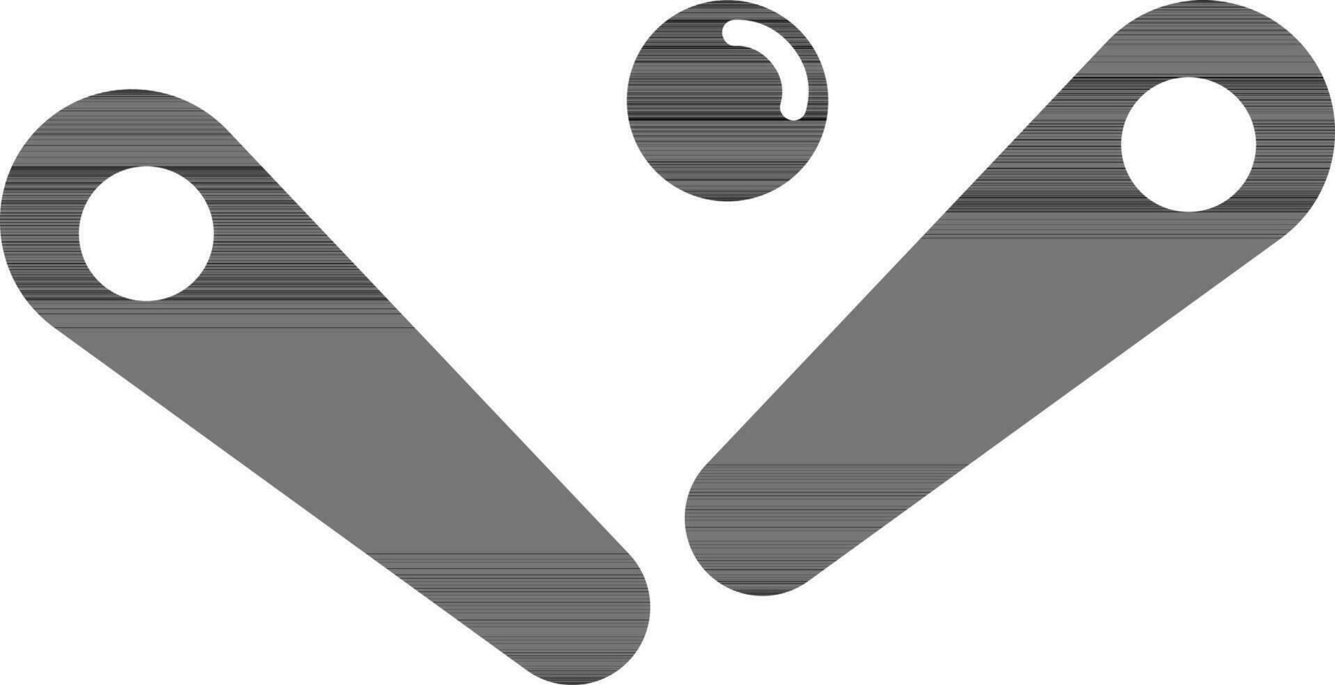 Black and white pinball. vector