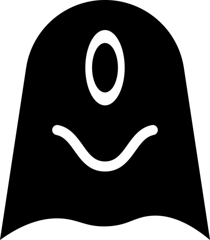 Black and white smiling face mask. vector