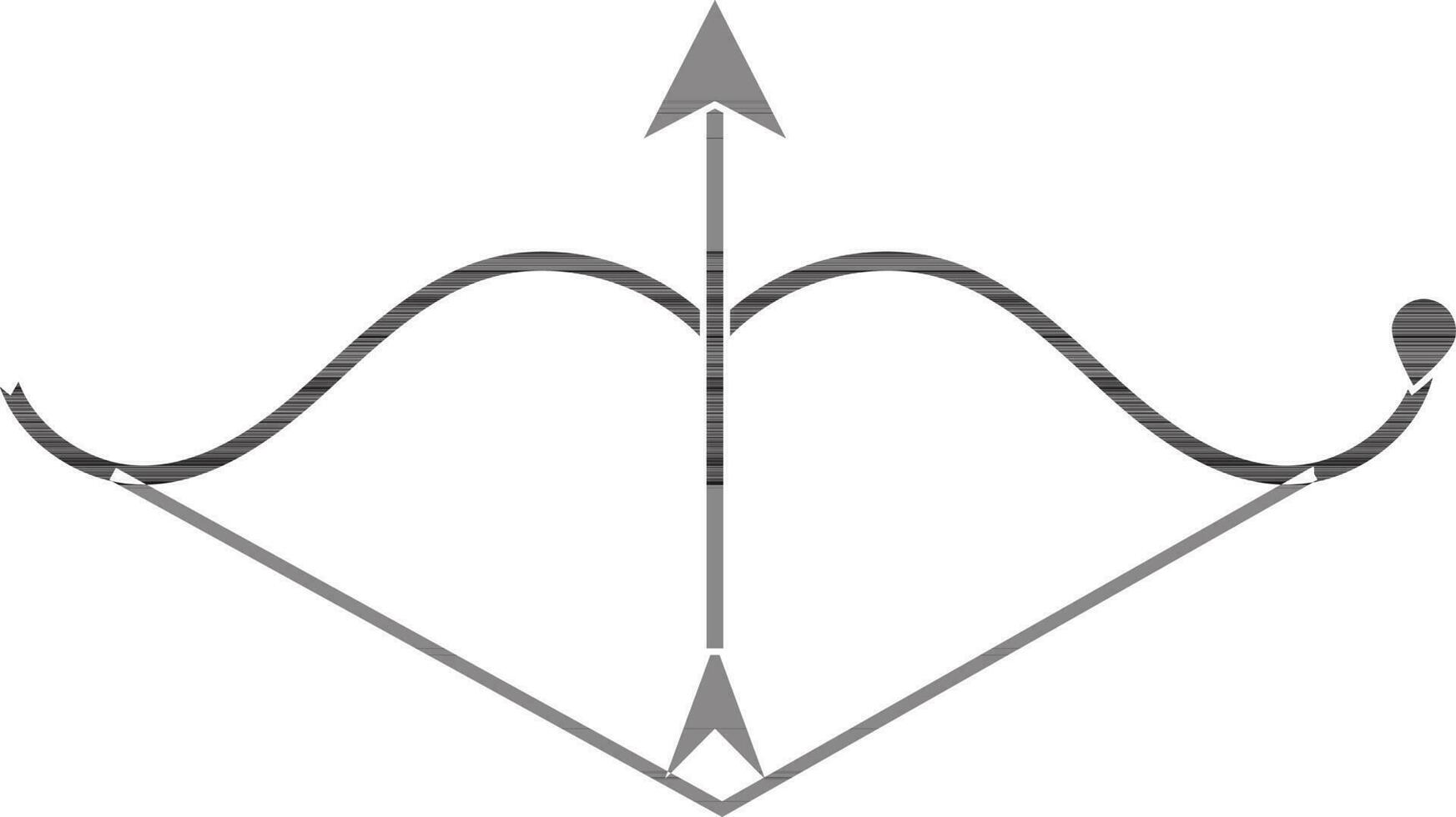 negro arco con flecha. vector
