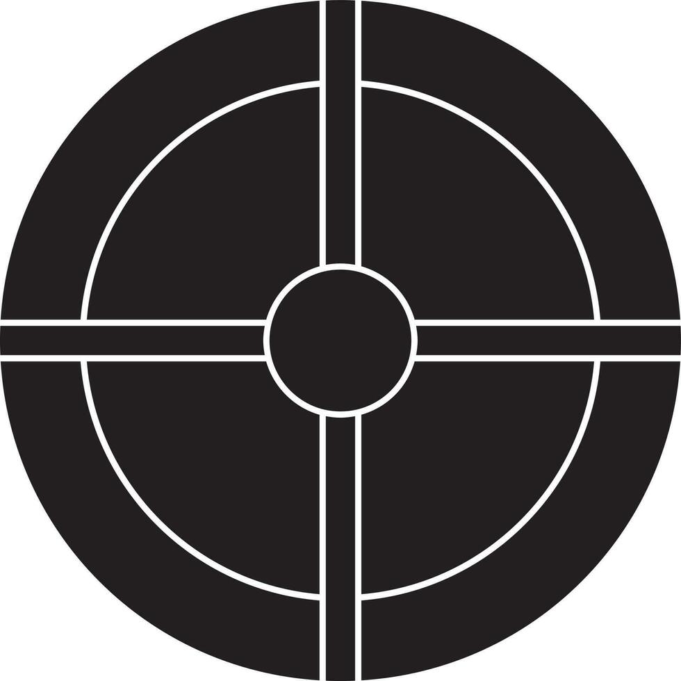 Gun shooting target in black and white color. vector