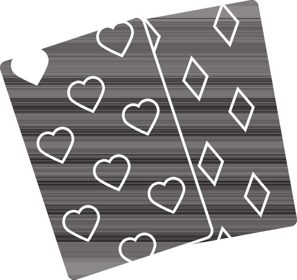 Black and white playing cards. vector