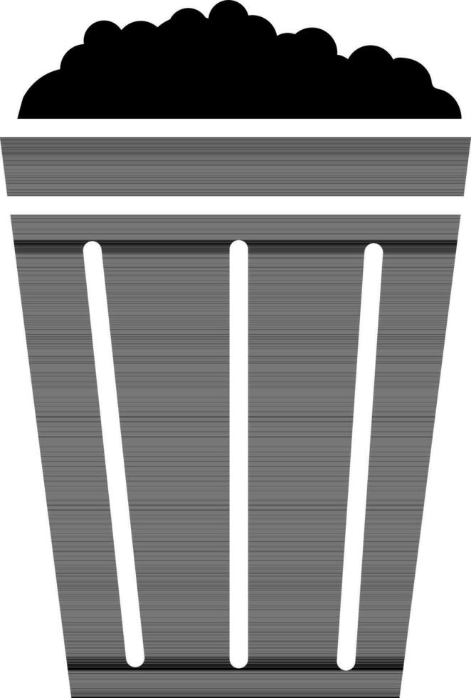 Black and white popcorn. vector