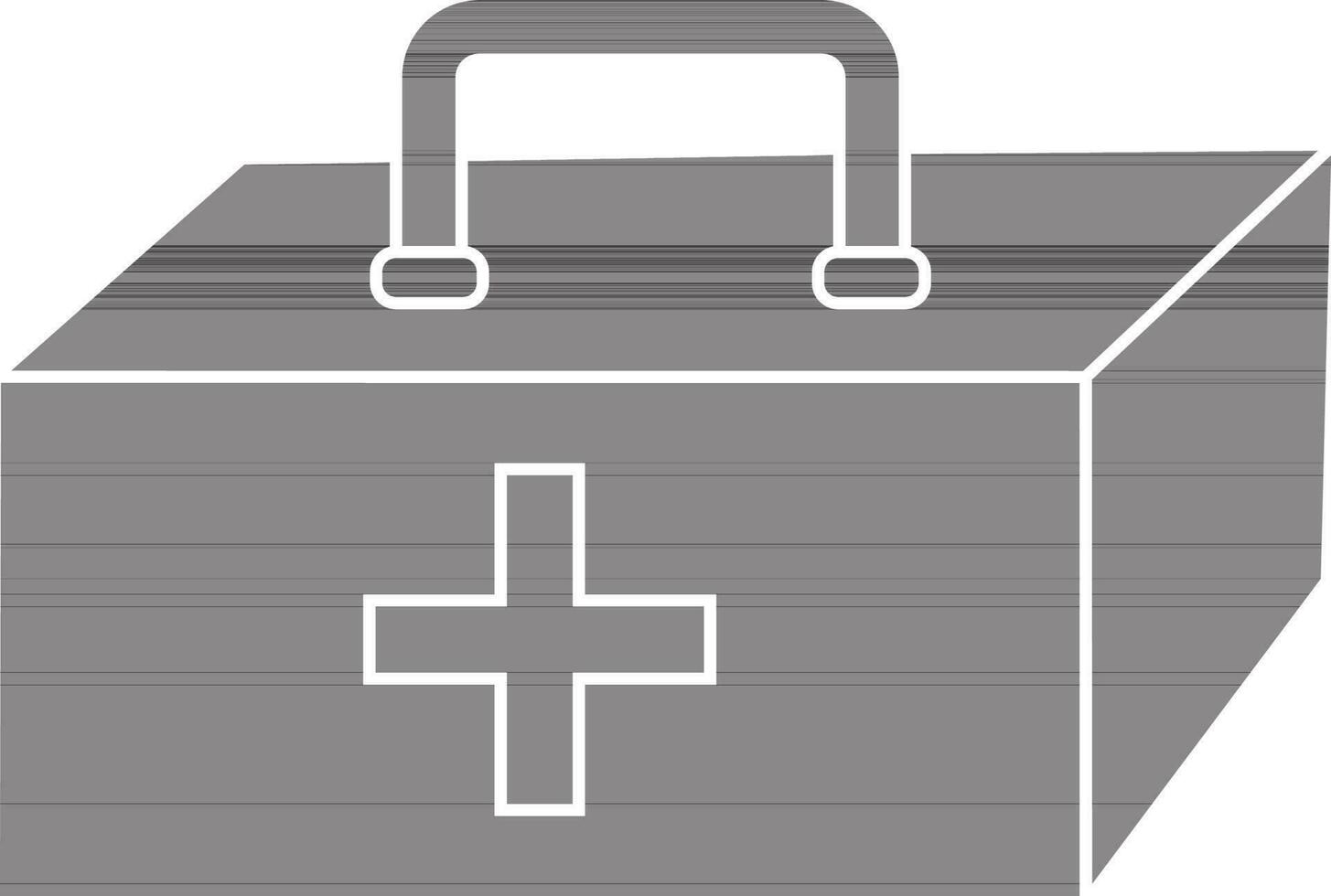 black and white first aid box. vector