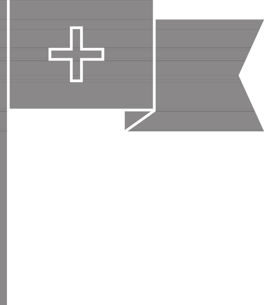 black and white medical flag in flat style. vector