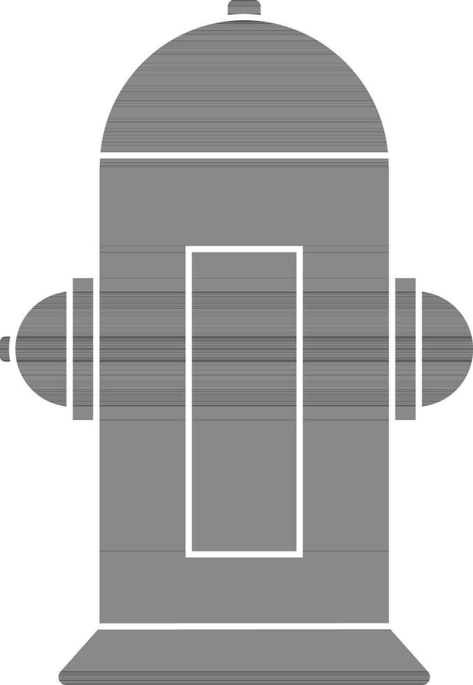 black and white fire hydrant in flat style. vector