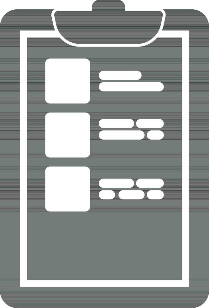 Document on clipboard icon in flat style. vector