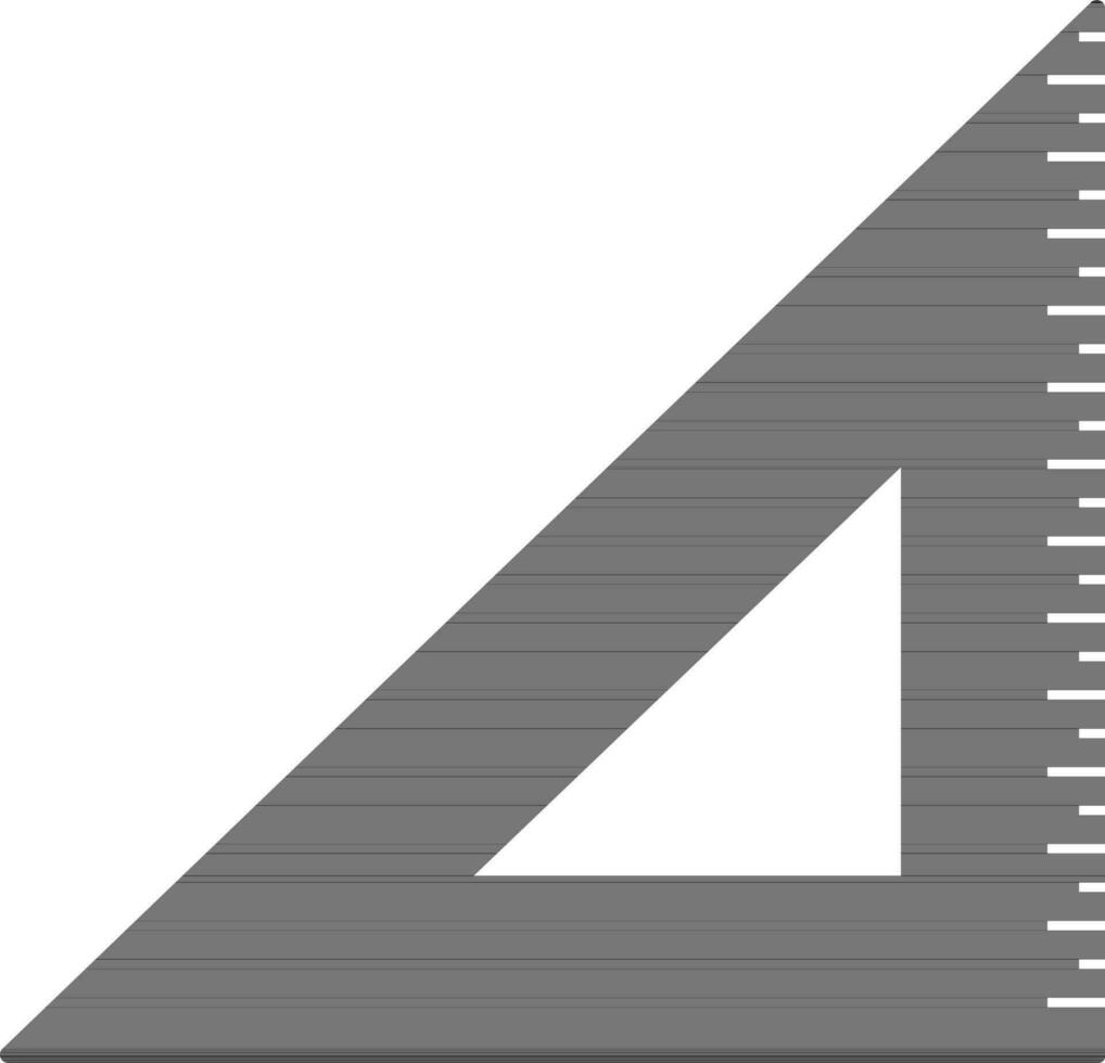 Triangular ruler in black color. vector