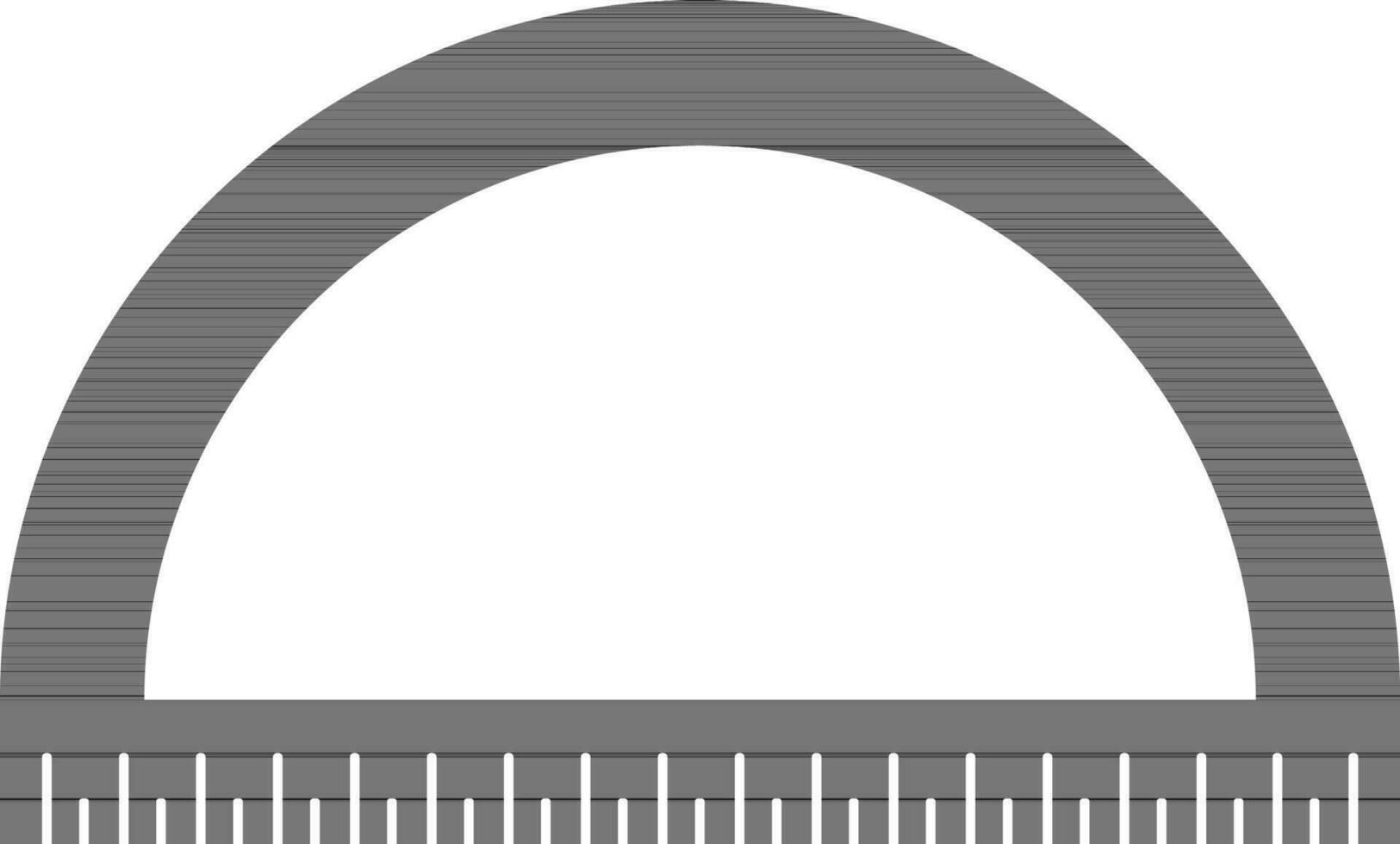 Black protractor rular on white background. vector