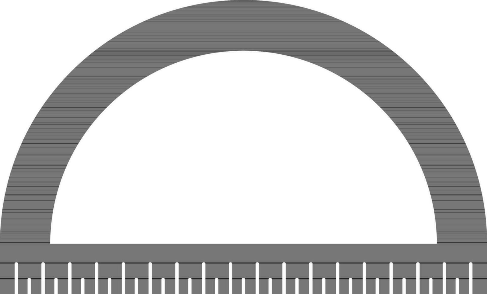 Black protractor rular on white background. vector