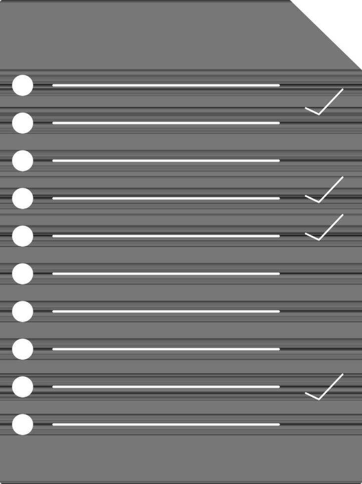 black and white blank checklist icon. vector