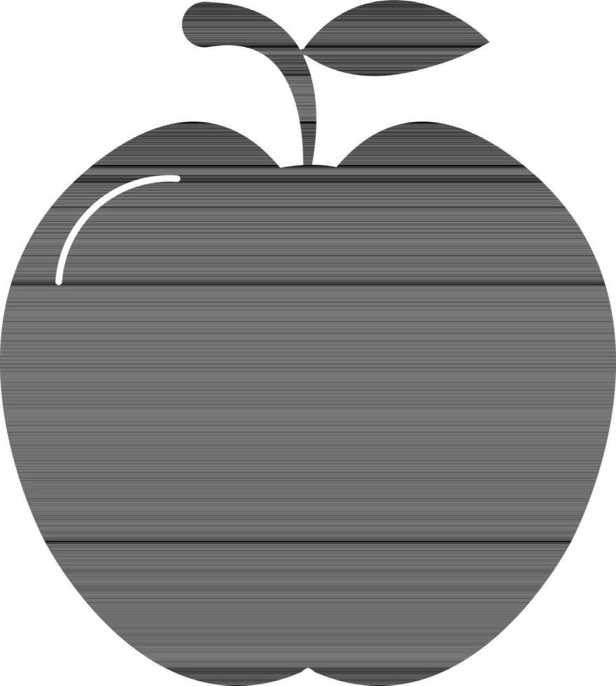 Black apple with leaf on white background. vector