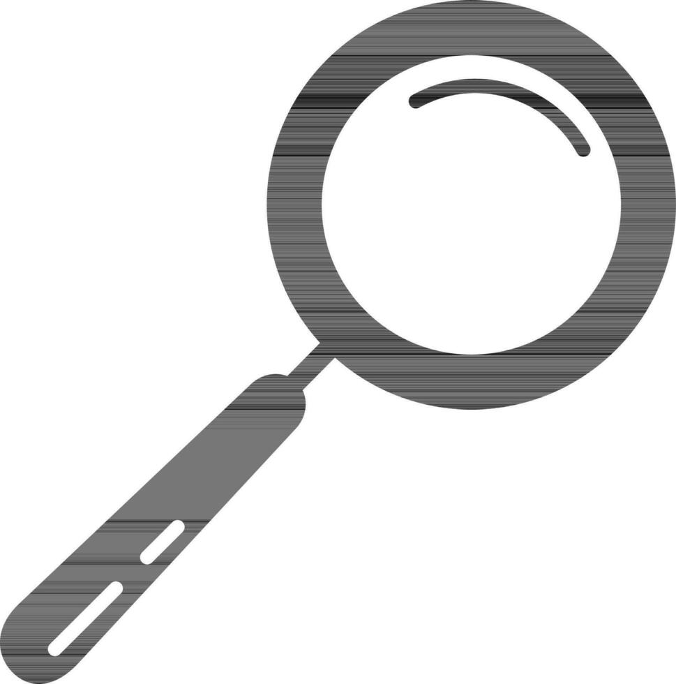 black and white magnifying glass. vector