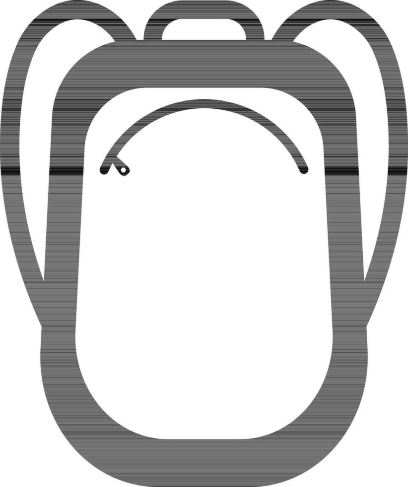black and white school bag in flat style. vector