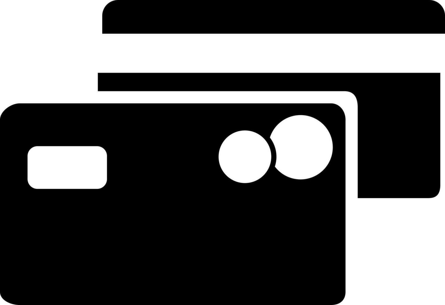 black and white credit card in flat style. vector