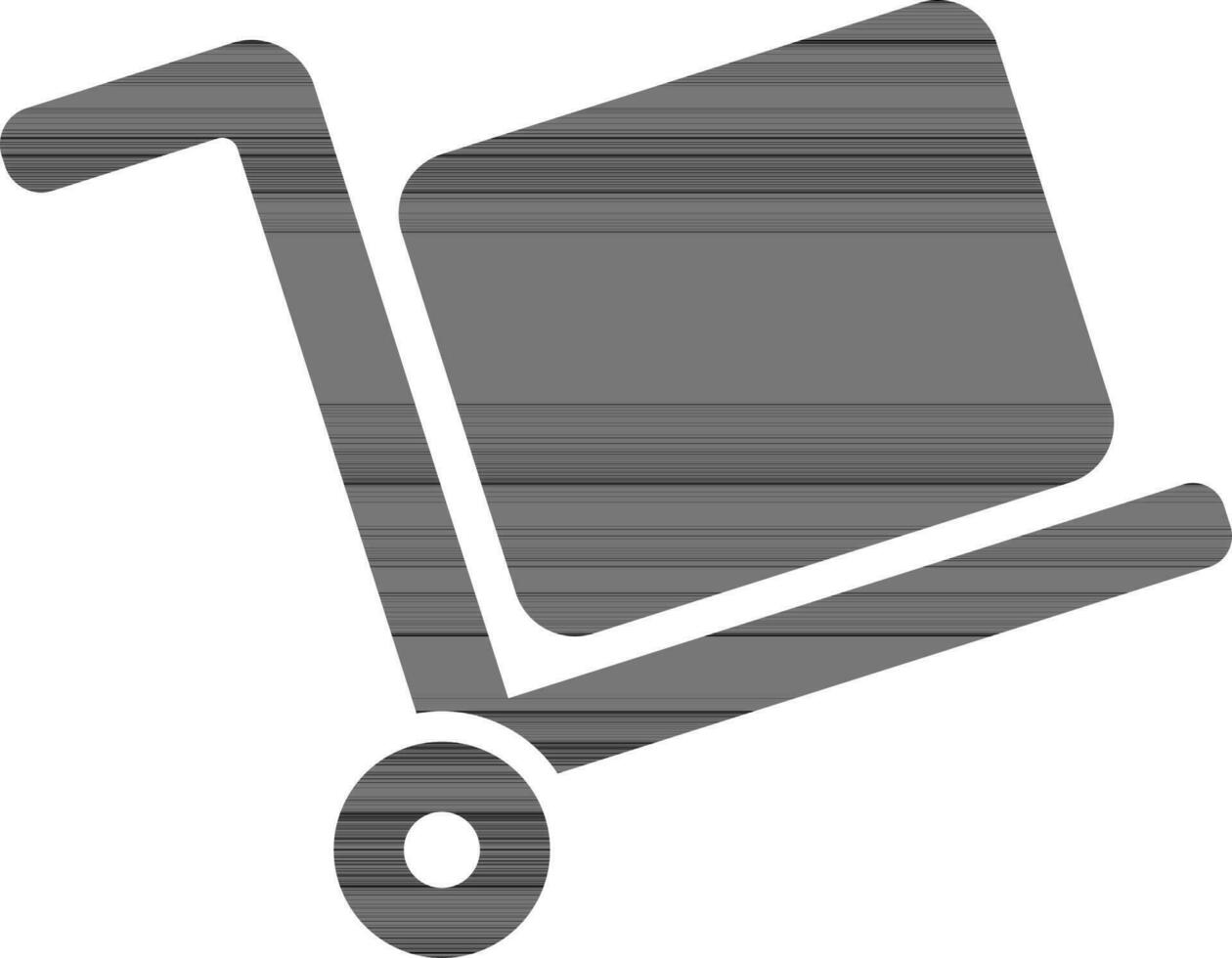 Box on trolley in black color. vector
