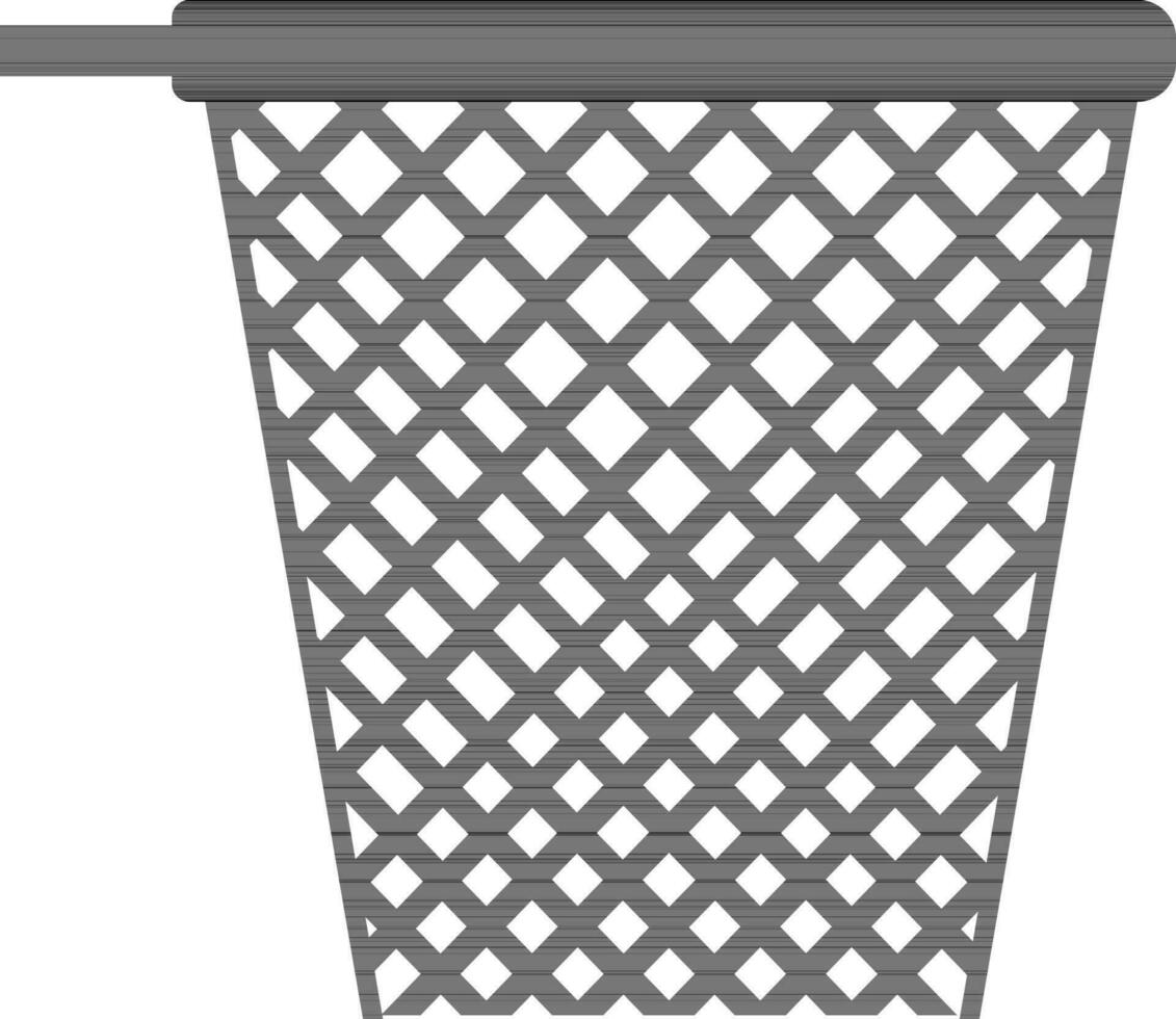 Flat style basketball net in black and white color. vector
