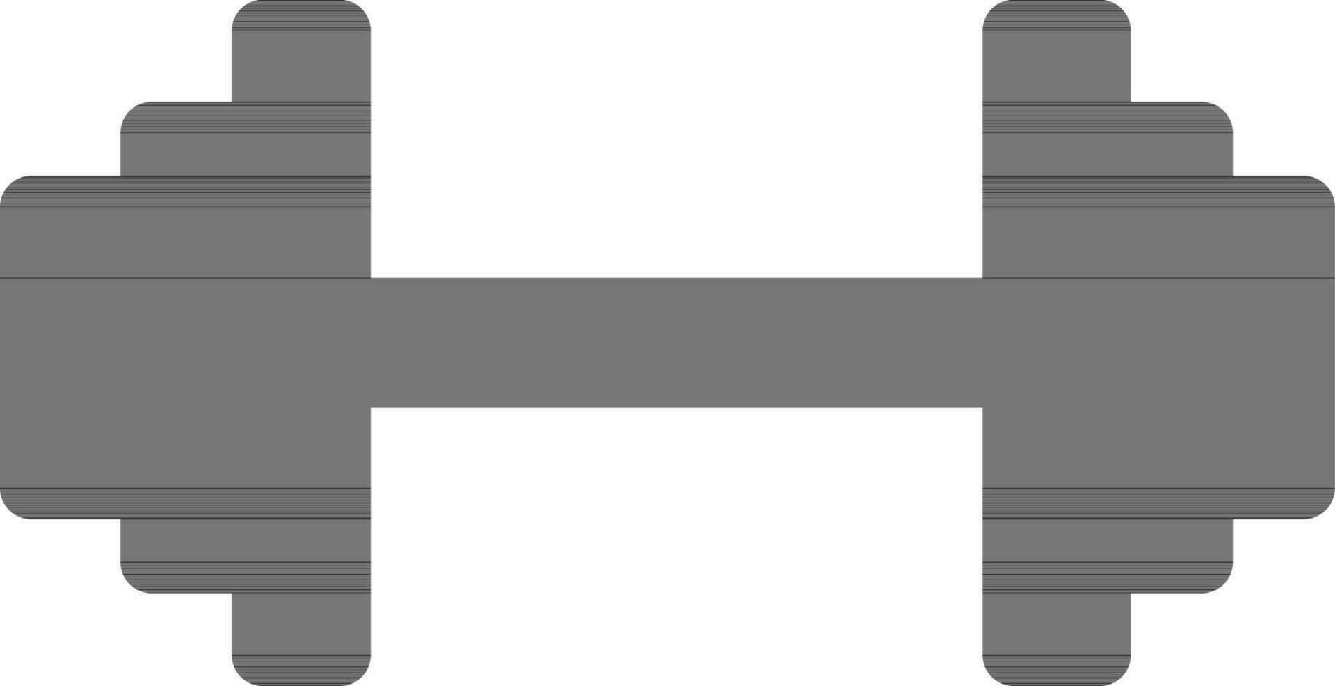 Black dumbbell in flat style . vector