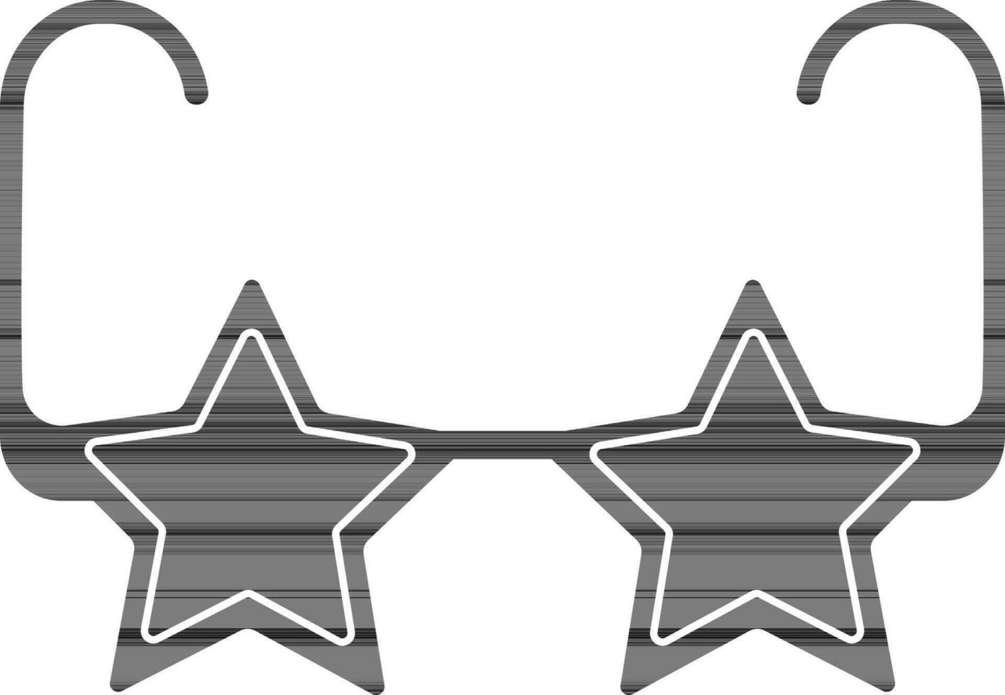 black and white sunglass in stars shape. vector